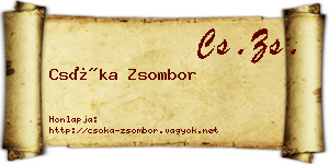 Csóka Zsombor névjegykártya